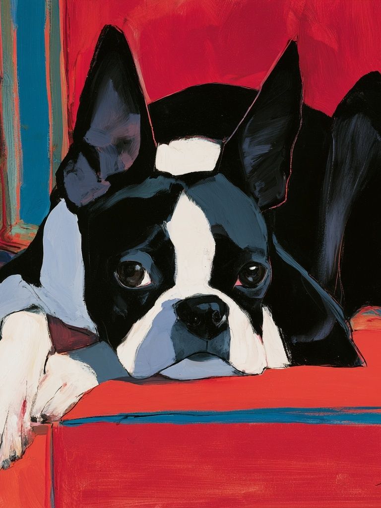 Boston Terrier Portrait Poster. poster detail
