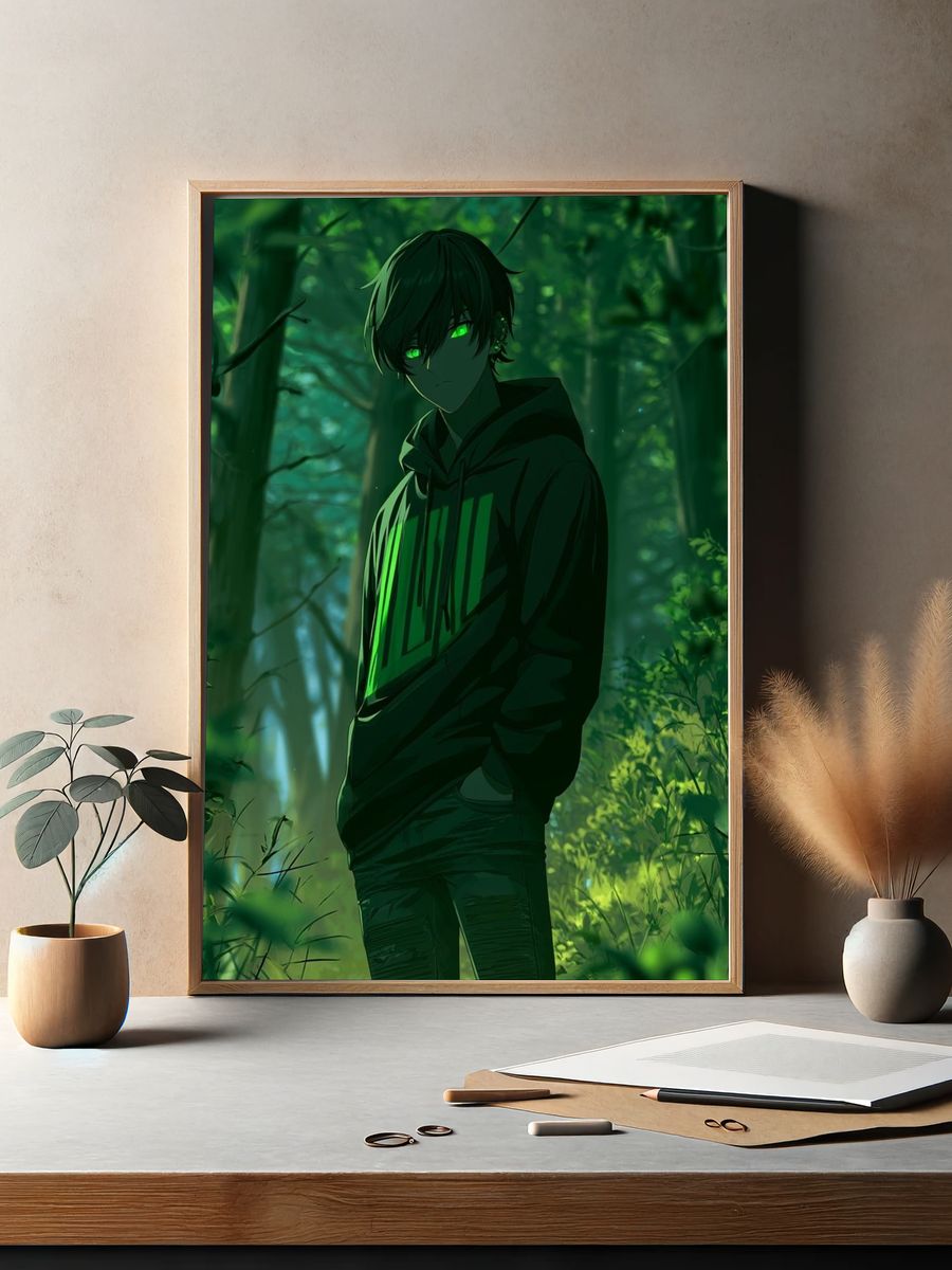 Forest Anime Boy Poster. — room view 2