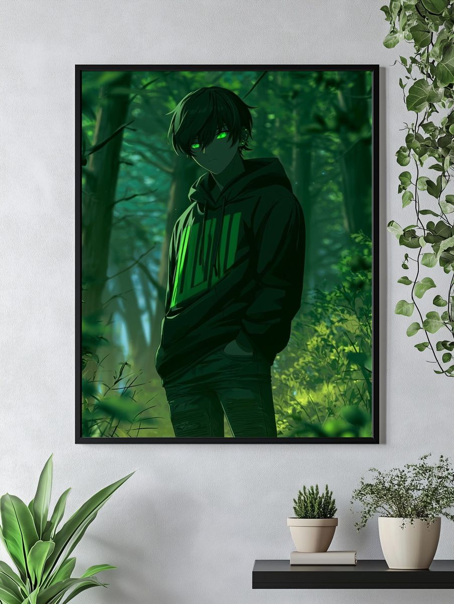 Forest Anime Boy Poster. — room view 4