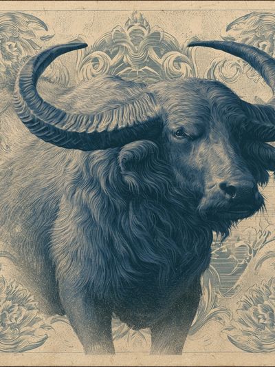 Buffalo Ornamental Vintage Poster. poster