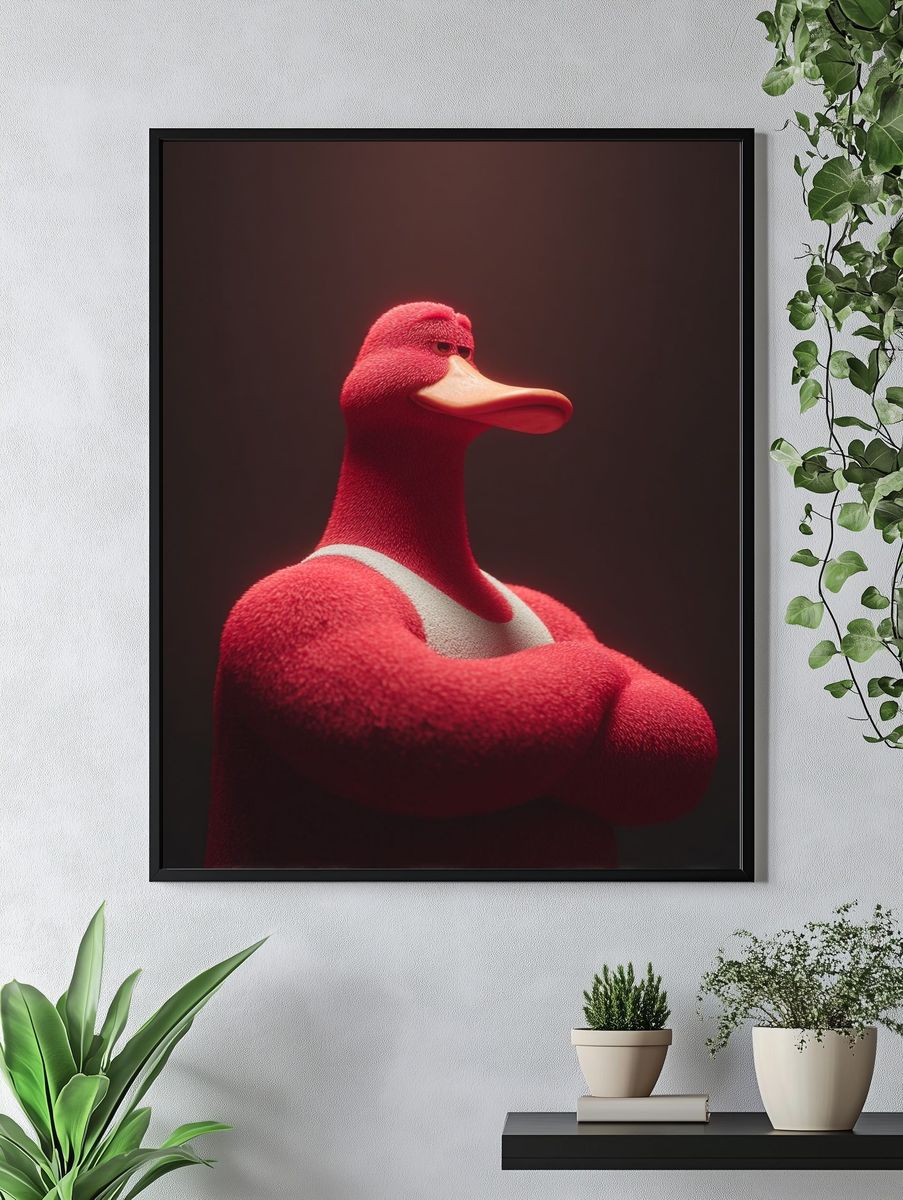 Red Duck Portrait Print. — room view 4