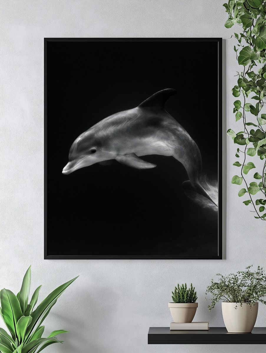 Dolphin in Motion Photography Poster. — room view 4