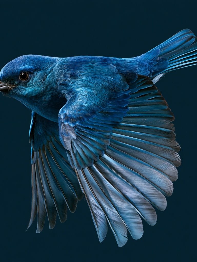 Blue Bird in Flight Poster. poster — animals art