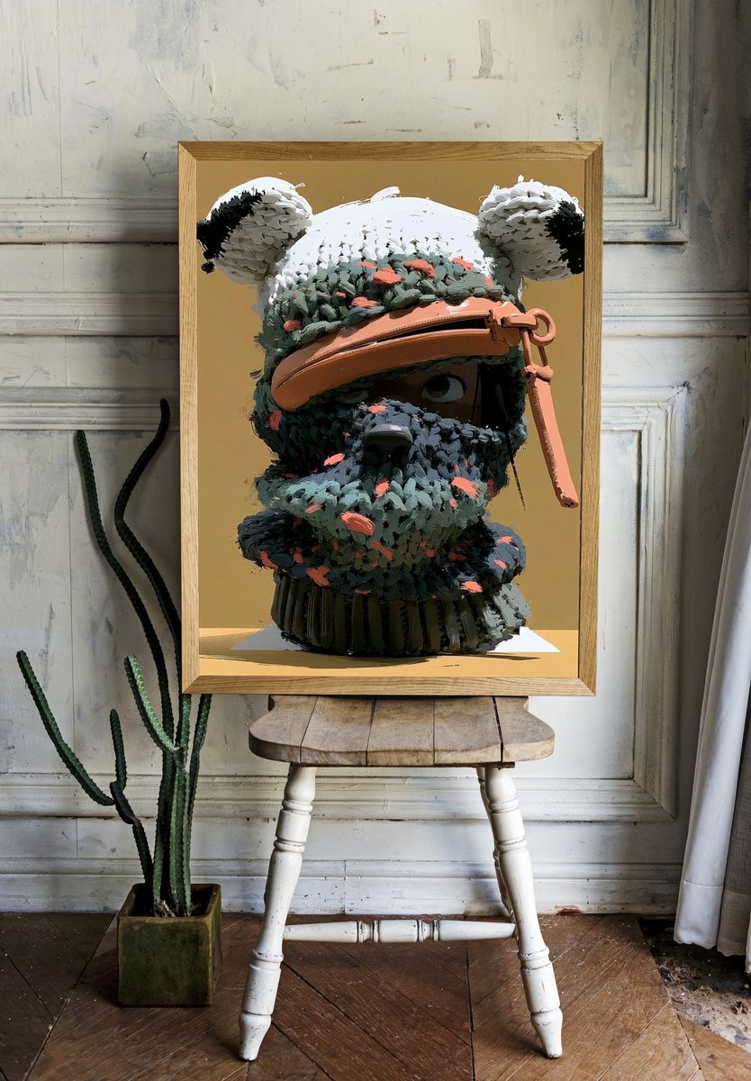Bear Head Sculpture Poster. room preview