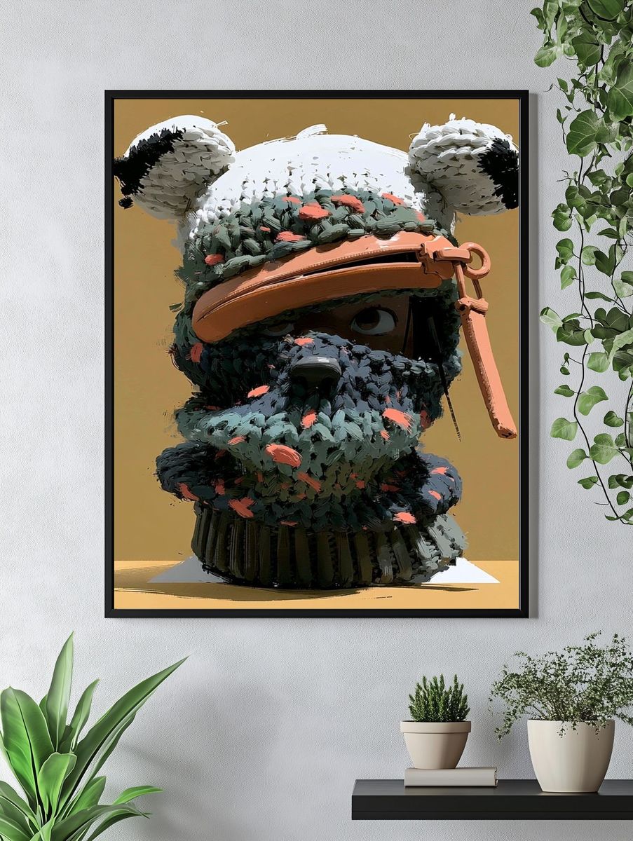 Bear Head Sculpture Poster. — room view 4