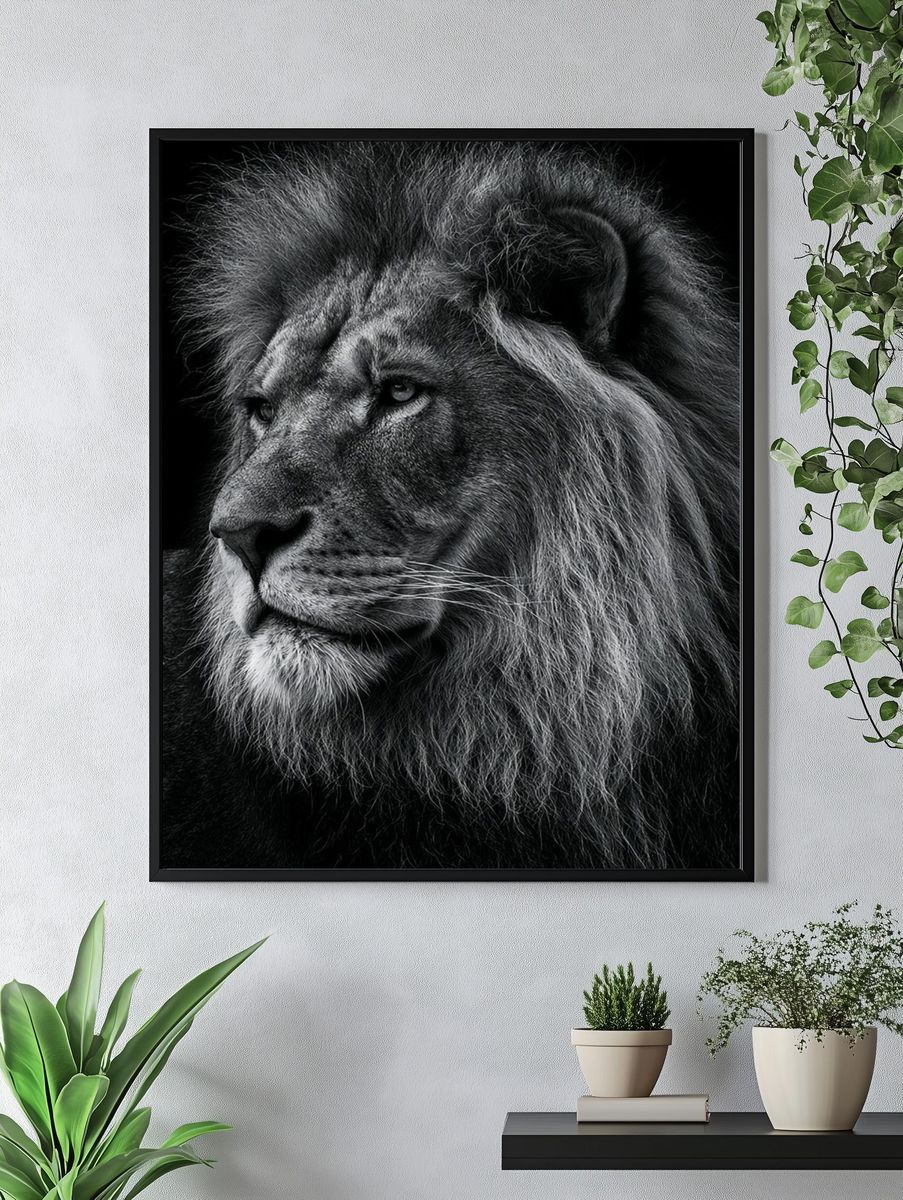 Majestic Lion Portrait Poster. — room view 4