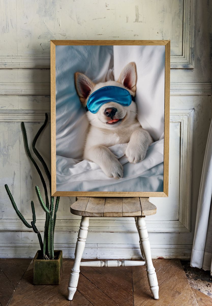 Sleeping Puppy Photography Poster. room preview