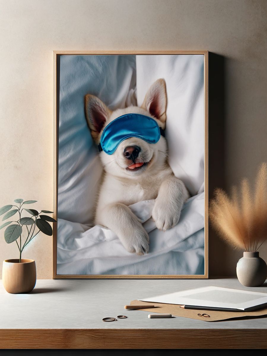 Sleeping Puppy Photography Poster. — room view 2