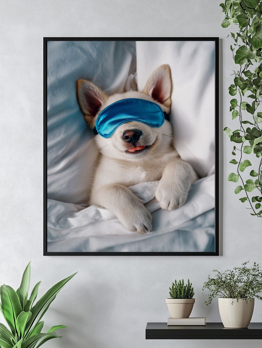 Sleeping Puppy Photography Poster. — room view 4