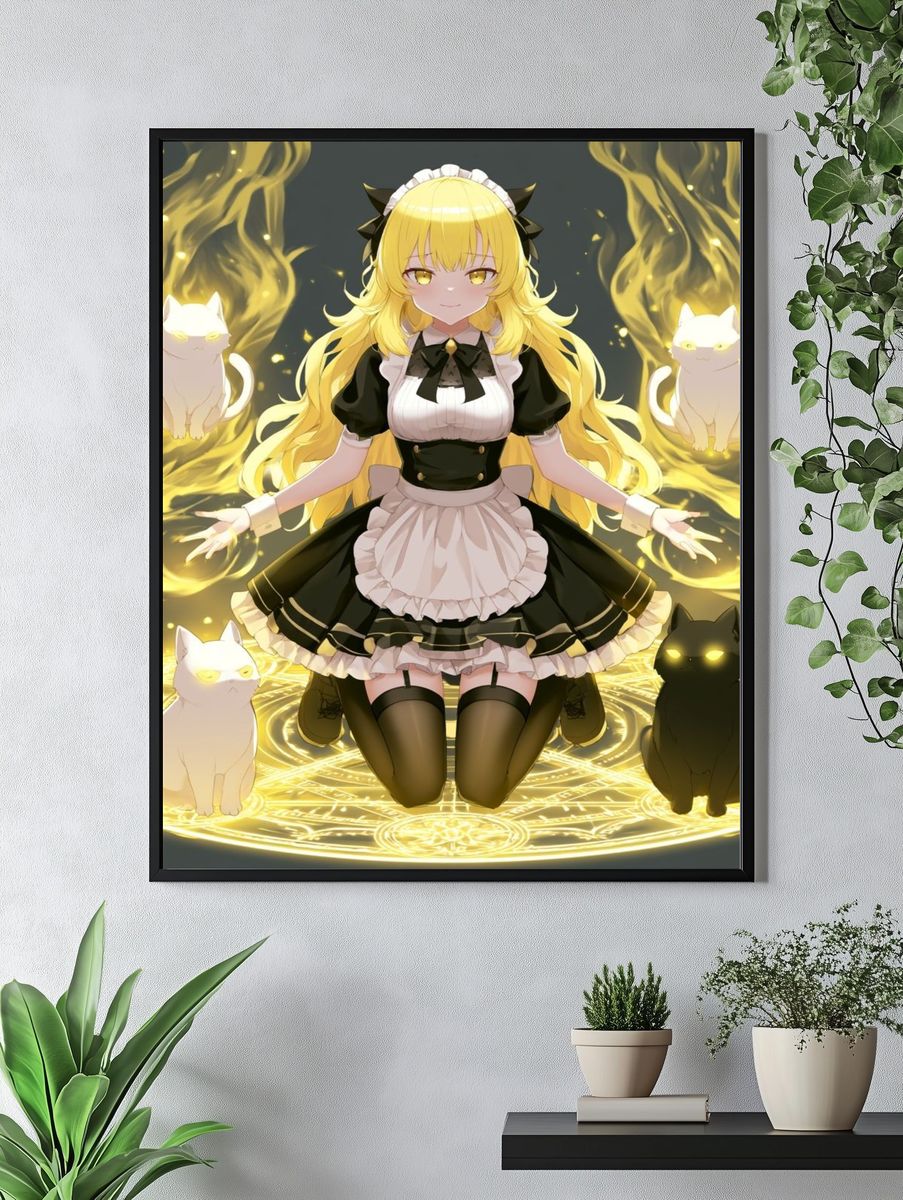 Golden Cat Maid Anime Poster. — room view 4