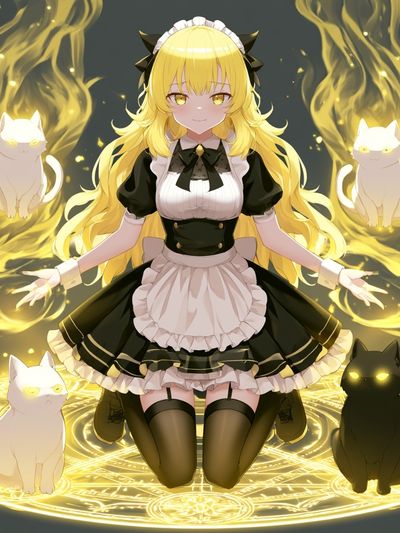 Golden Cat Maid Anime Poster.