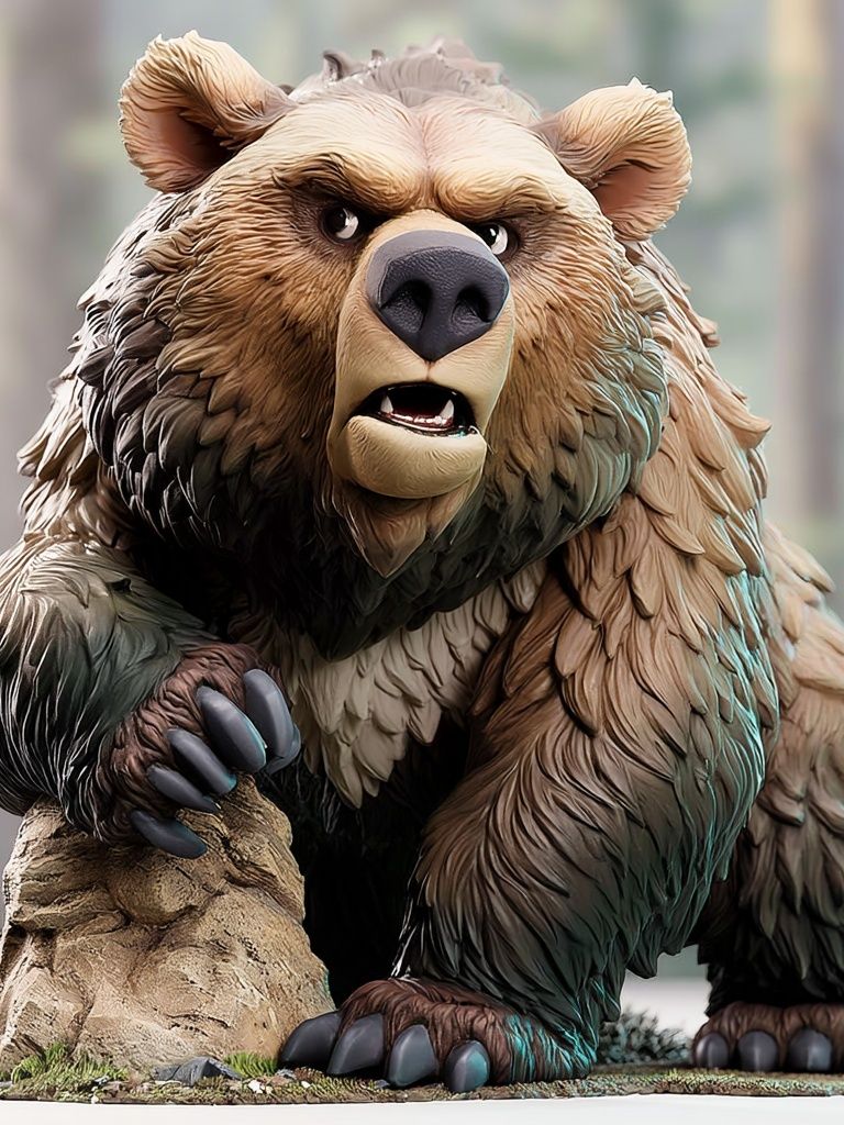 Grizzly Bear Sculpture Poster. poster detail