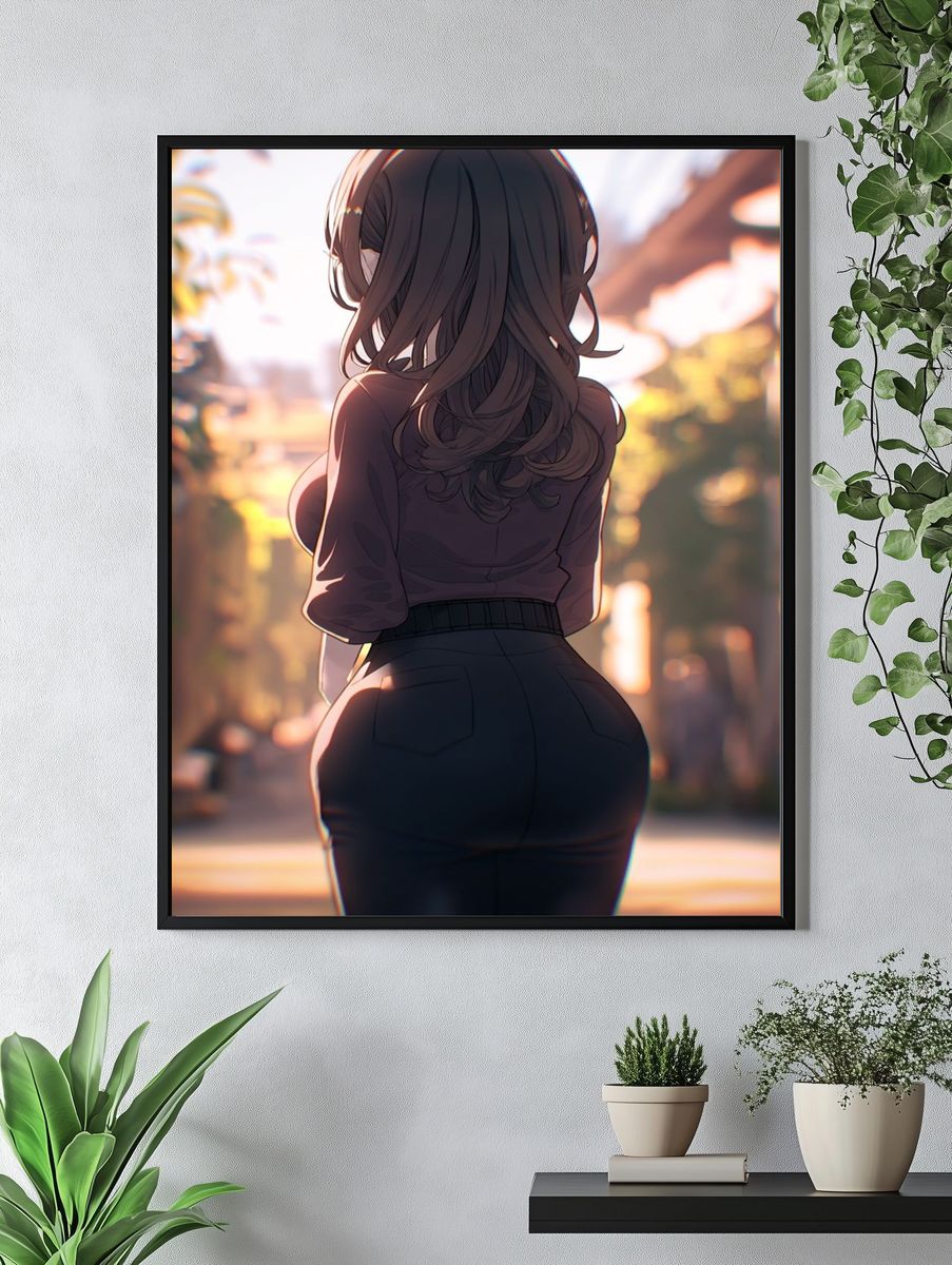Sunlit Anime Girl Portrait Print. — room view 4