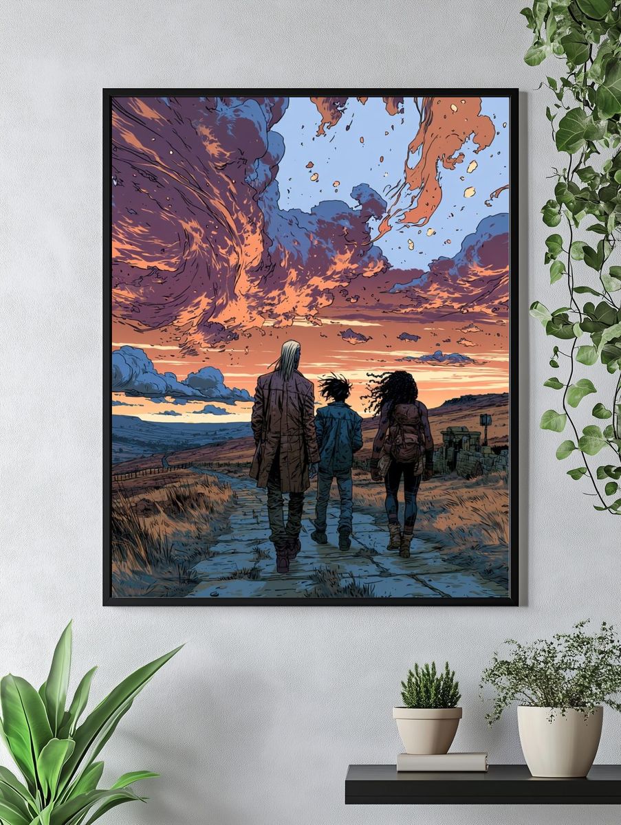 Anime Sunset Journey Poster. — room view 4