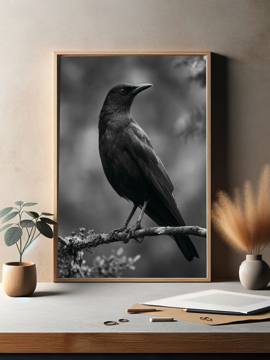Black Bird Portrait Photography Poster. — room view 2