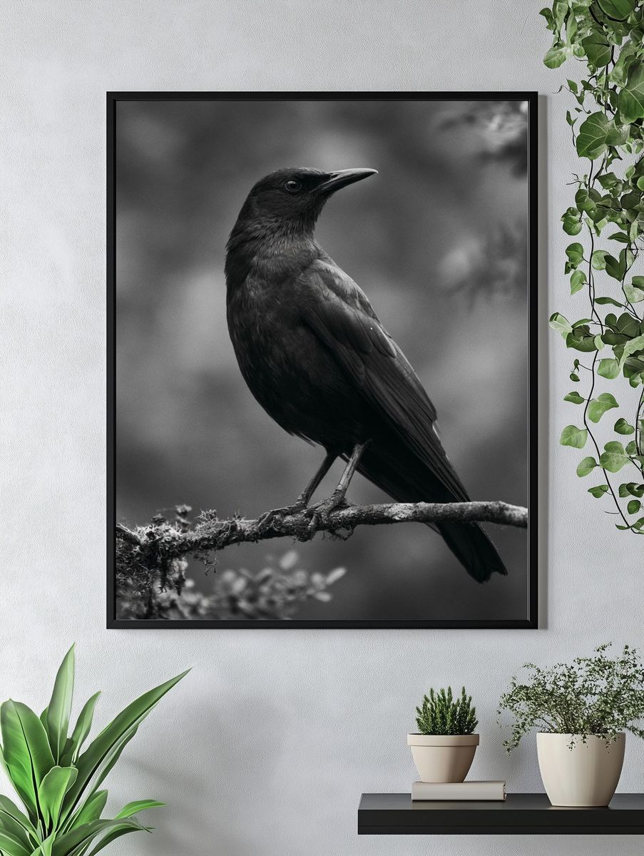 Black Bird Portrait Photography Poster. — room view 4