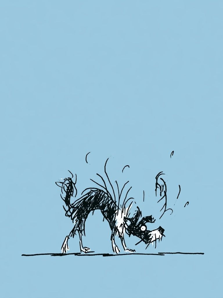 Playful Dog Sketch Print. poster detail