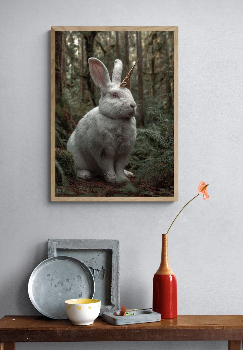 Unicorn Rabbit Forest Poster. — room view 3