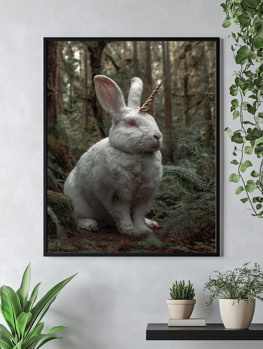 Unicorn Rabbit Forest Poster. — room view 4