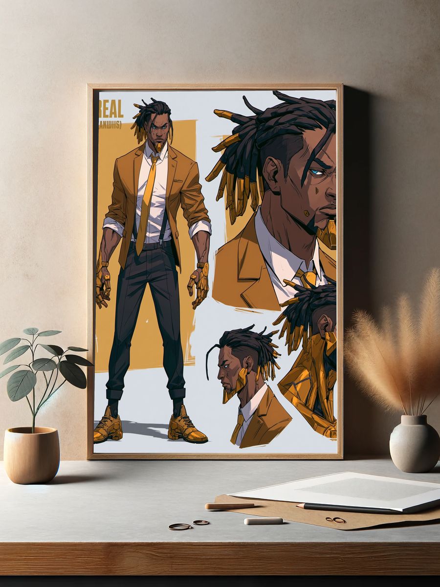 Rahreal Character Sheet Poster. — room view 2
