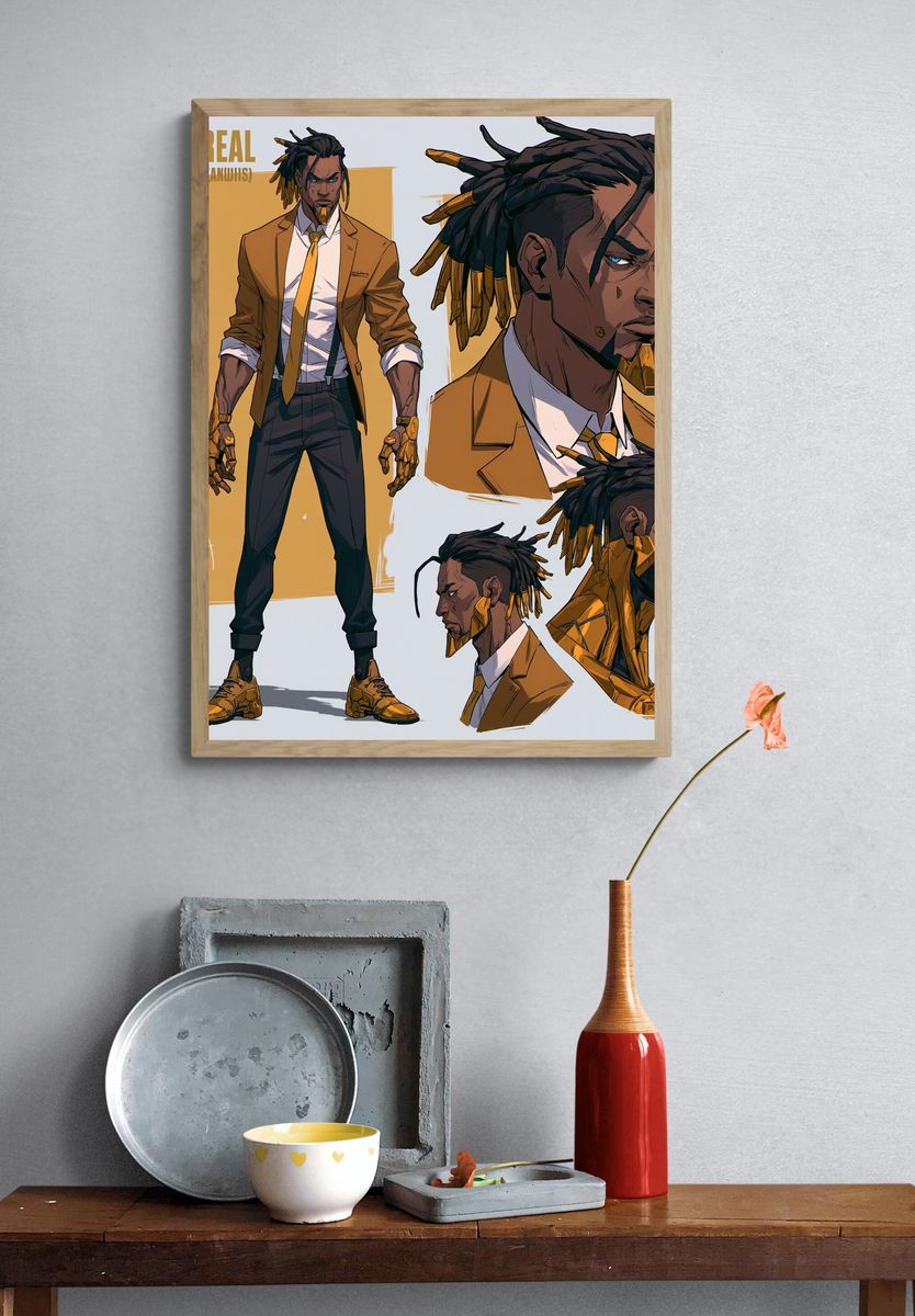 Rahreal Character Sheet Poster. — room view 3