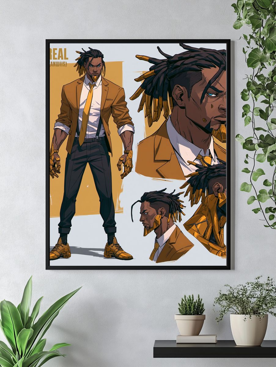 Rahreal Character Sheet Poster. — room view 4