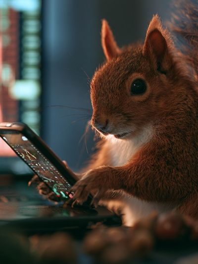 Squirrel with Smartphone Photography Poster.