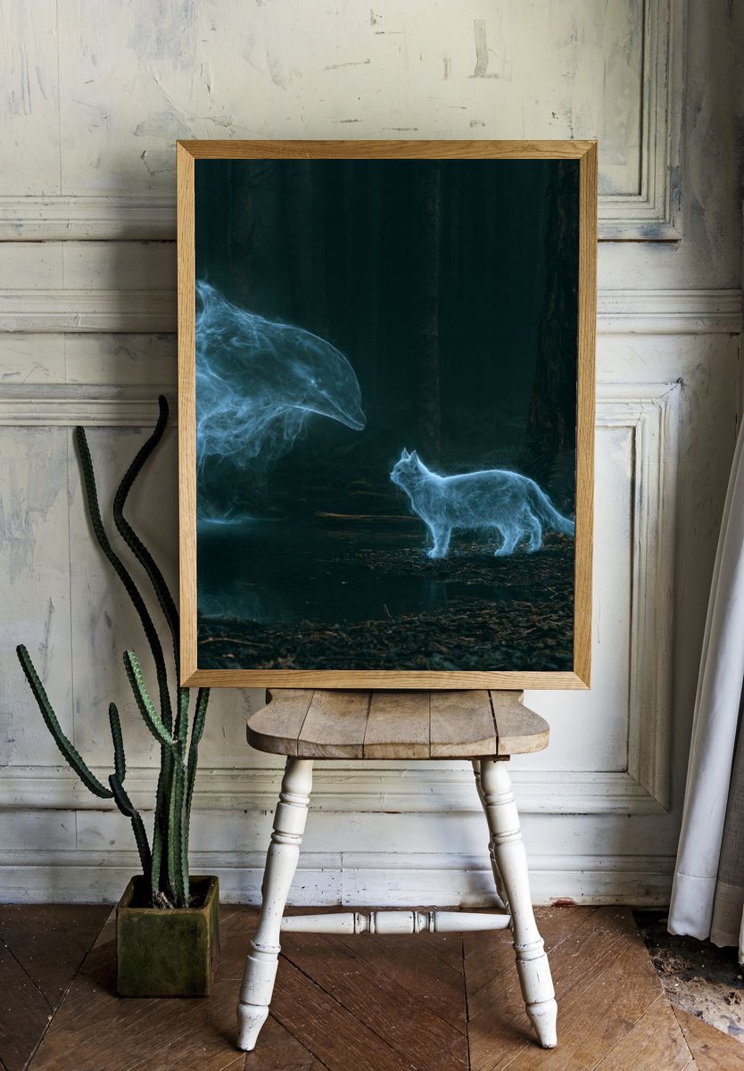 Spirit Cat Forest Poster. room preview