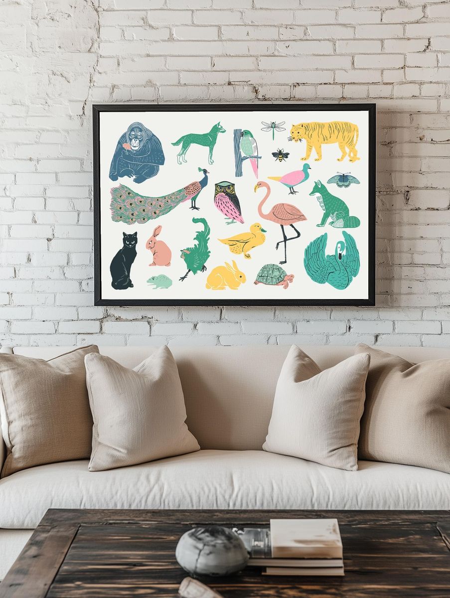 Anime Portrait Quartet Print. — room view 1