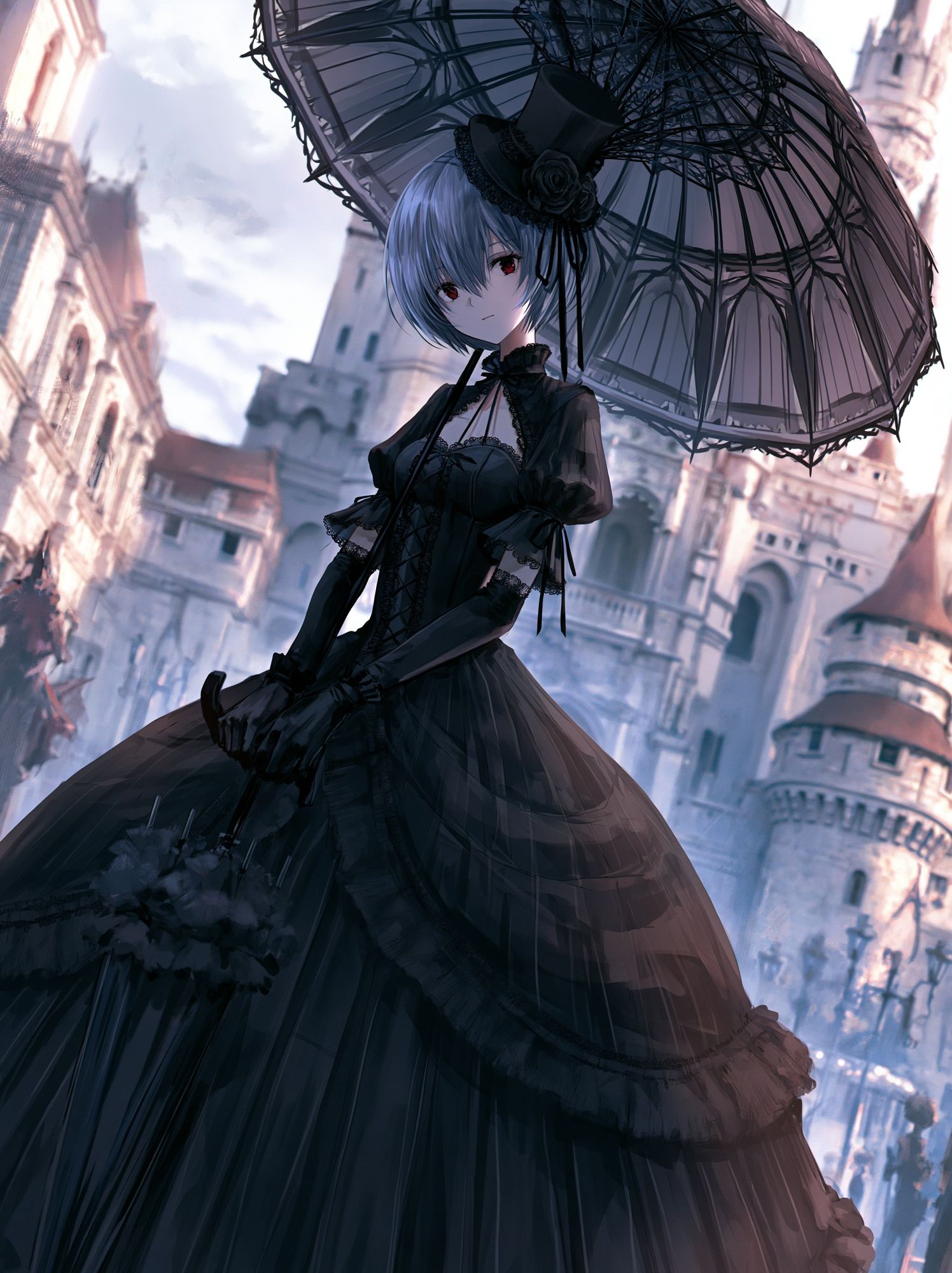 Gothic Anime Girl Illustration Poster. poster detail