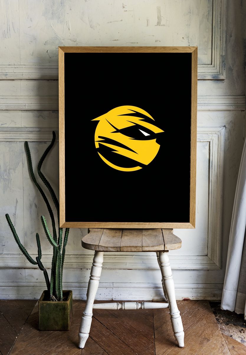Yellow Tiger Emblem Poster. — room view 1