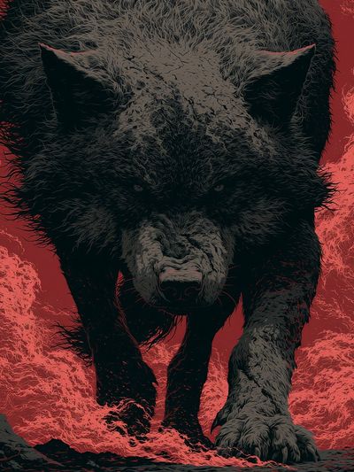 Fierce Wolf Illustration Poster.
