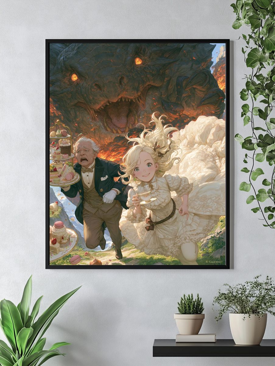 Fantasy Tea Party Dragon Poster. — room view 4