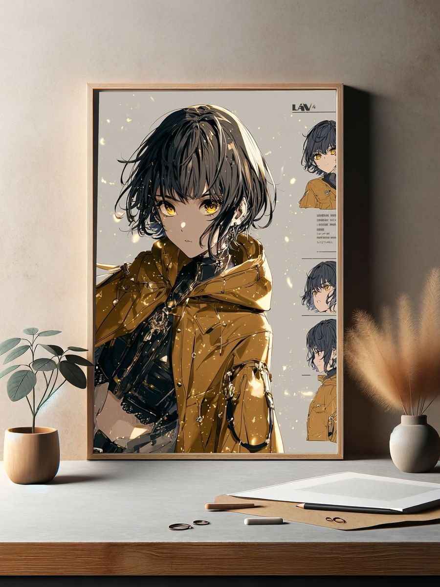 Anime Girl Portrait Print. — room view 2