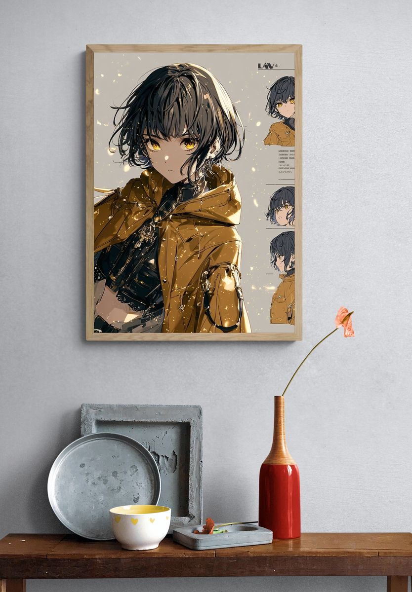 Anime Girl Portrait Print. — room view 3