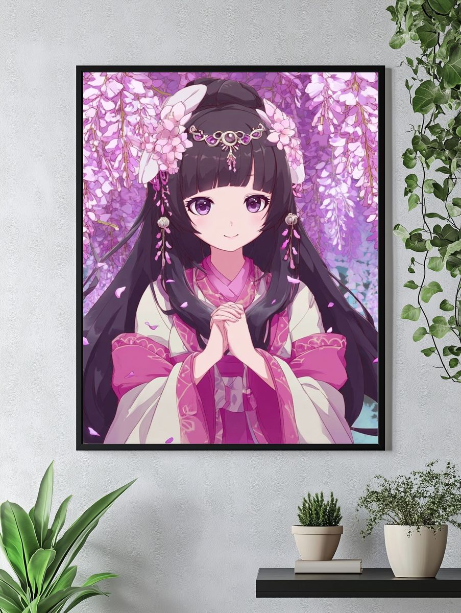 Cherry Blossom Girl Anime Print. — room view 4