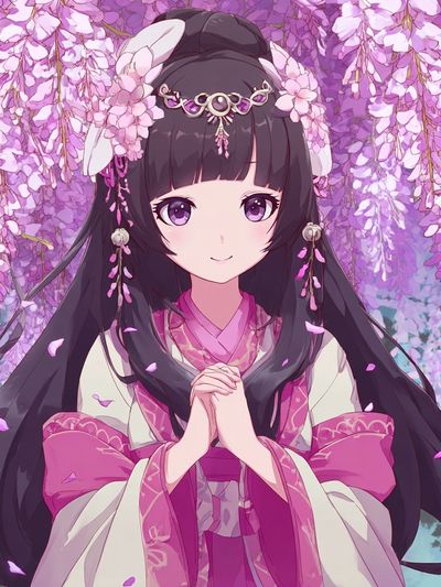 Cherry Blossom Girl Anime Print