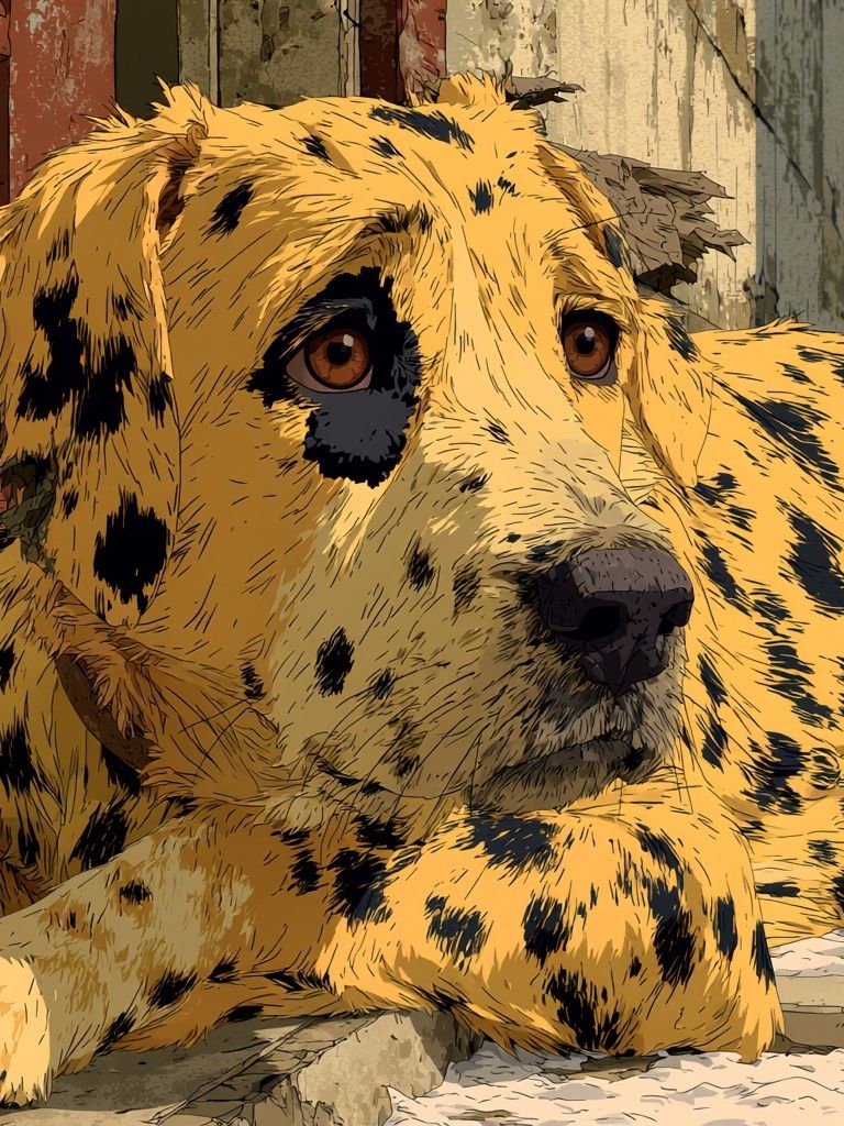 Dalmatian Portrait Illustration Poster. poster detail