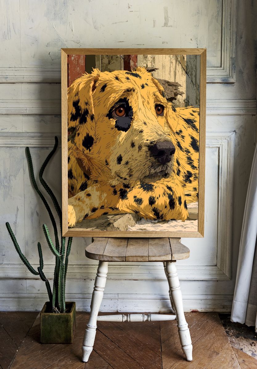 Dalmatian Portrait Illustration Poster. room preview