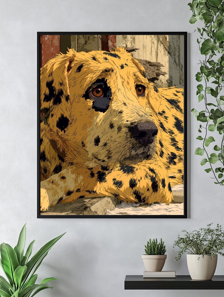 Dalmatian Portrait Illustration Poster. — room view 4
