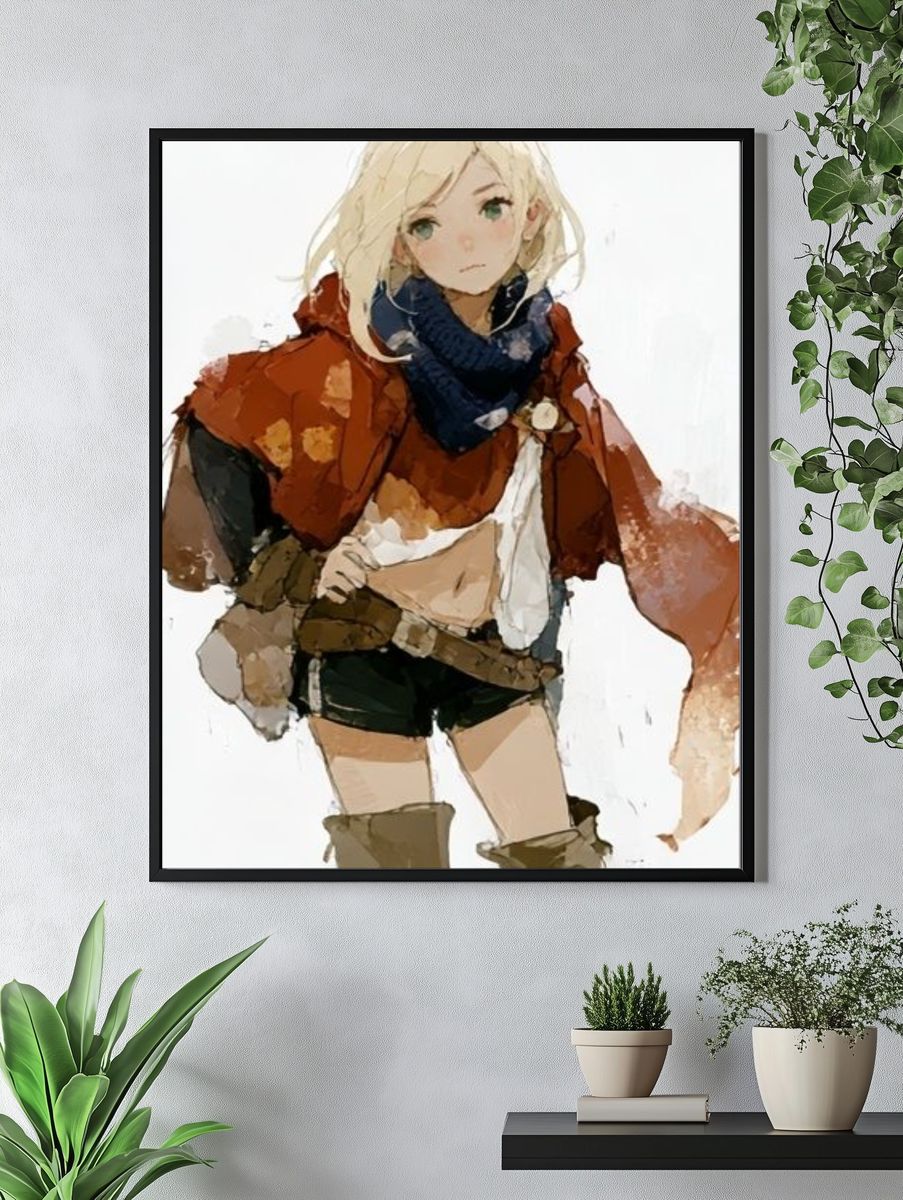 Anime Girl Watercolor Poster. — room view 4