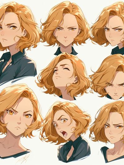 Anime Character Expressions Illustration Poster. poster