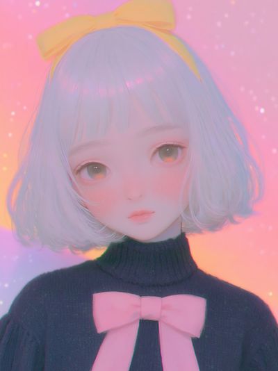 Pastel Anime Girl Portrait Poster.