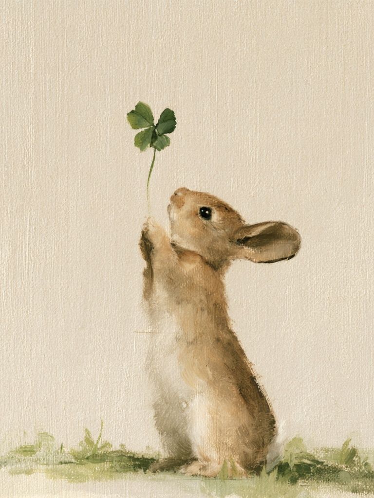 Lucky Rabbit Watercolor Print. poster — animals art