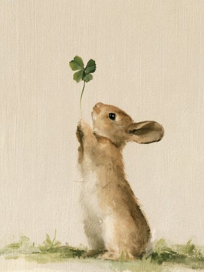 Lucky Rabbit Watercolor Print.