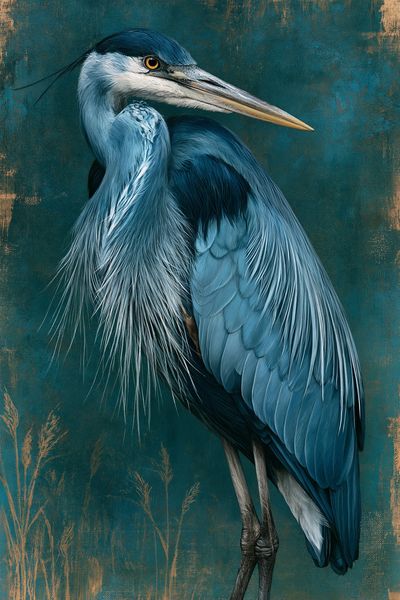 Blue Heron Portrait Print.