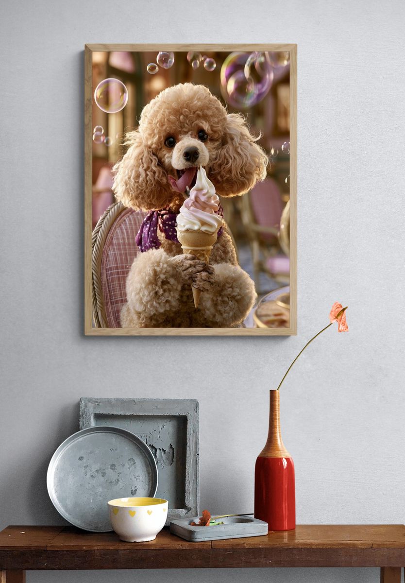 Poodle with Ice Cream Poster. — room view 3