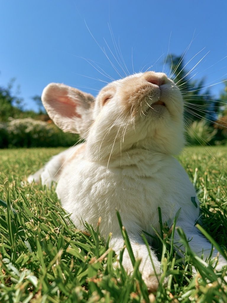 Sunlit Bunny Portrait Poster. poster detail