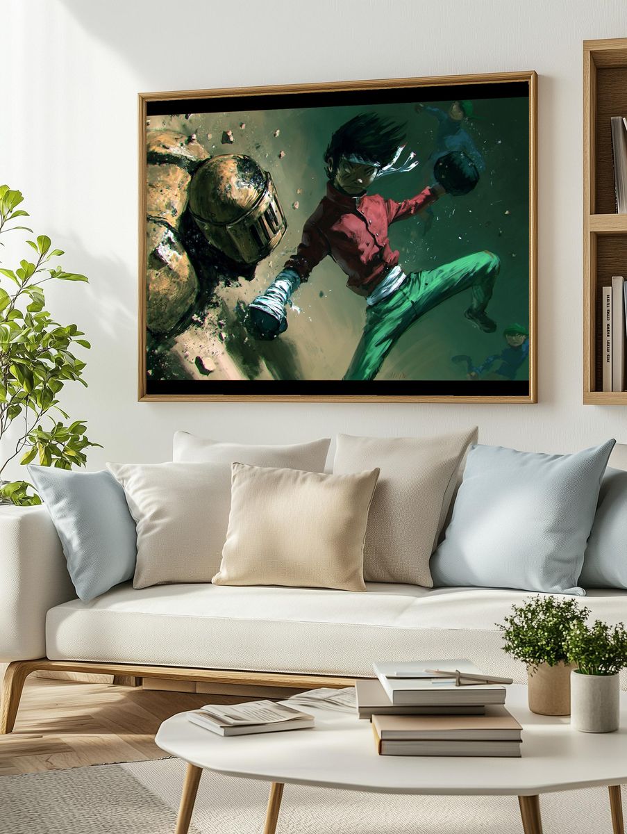Anime Fighter Action Print. — room view 2