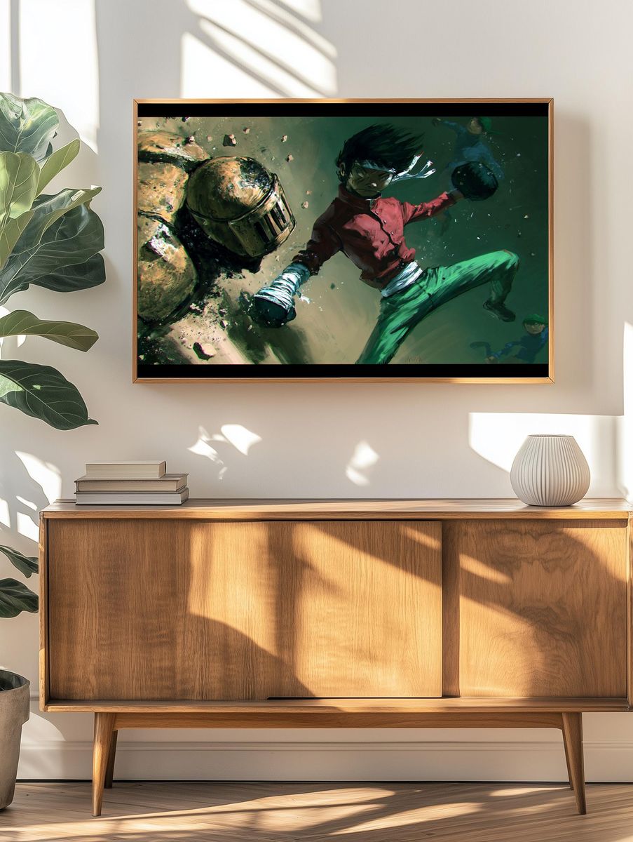 Anime Fighter Action Print. — room view 3